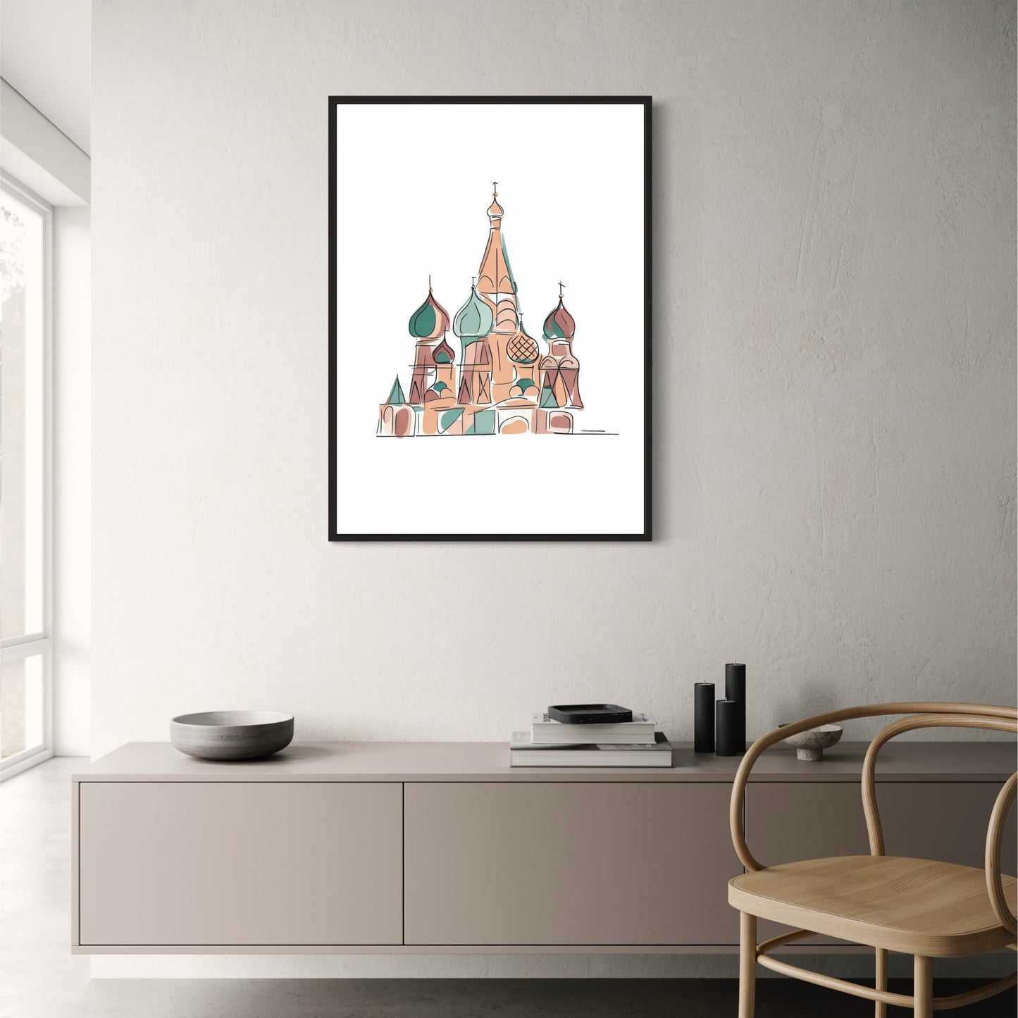 Saint Basil's Cathedral Moscow Poster | Colorful Architectural Art | Russian Landmark Illustration | Vibrant Wall Decoration