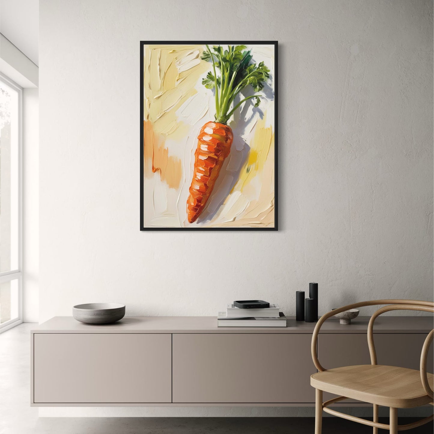 Carrot Poster | Vibrant Vegetable Artwork for Kitchen Decor | Home & Garden Decoration | Colorful and Stylish Wall Art