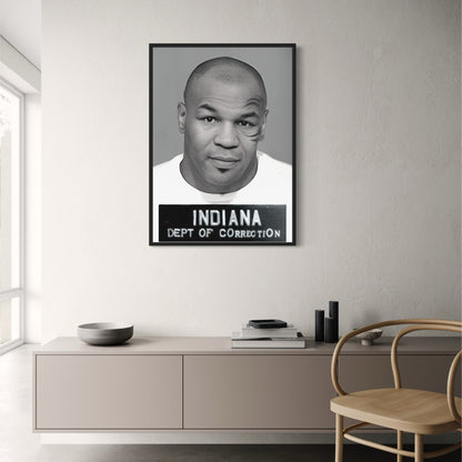 Mike Tyson Mugshot | Retro | Zwart & Wit Bokskampioen