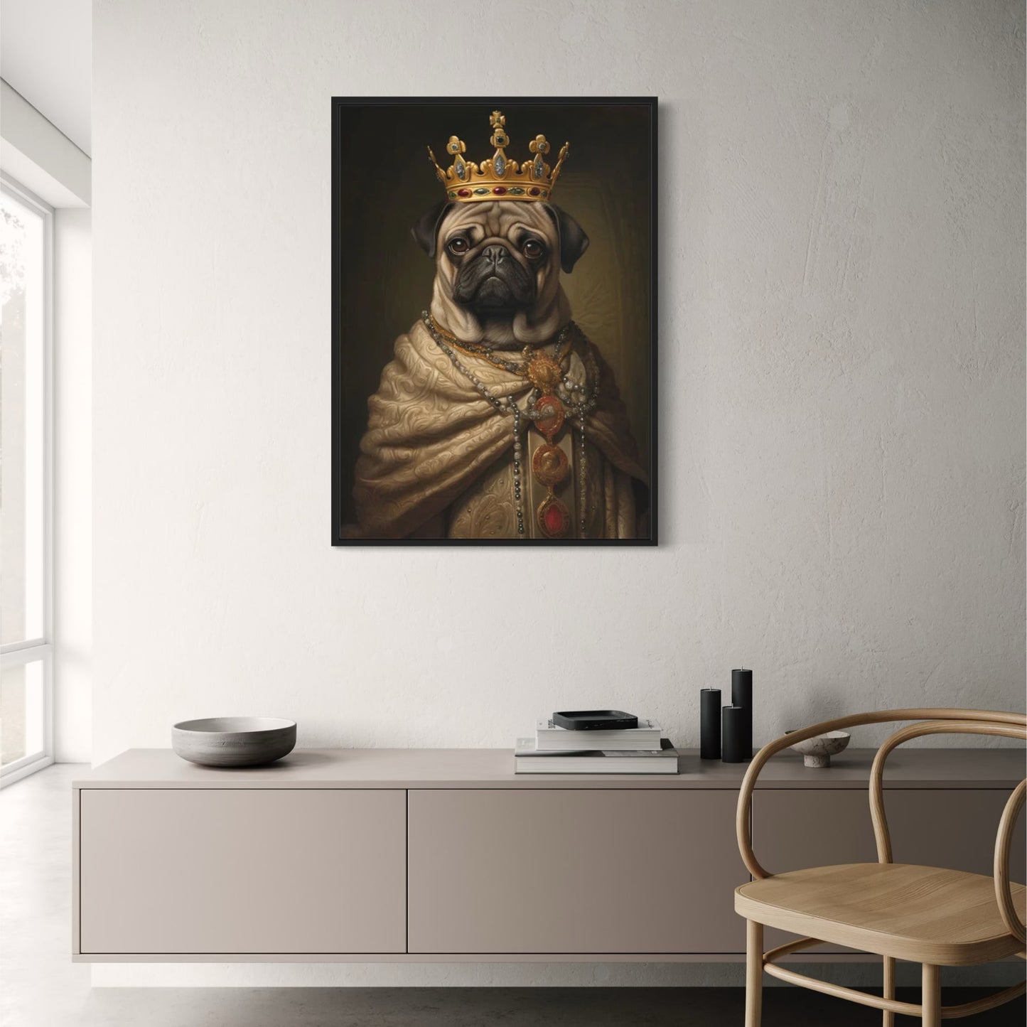 Pug Portrait | Imperial Gold | Majestic Demeanor