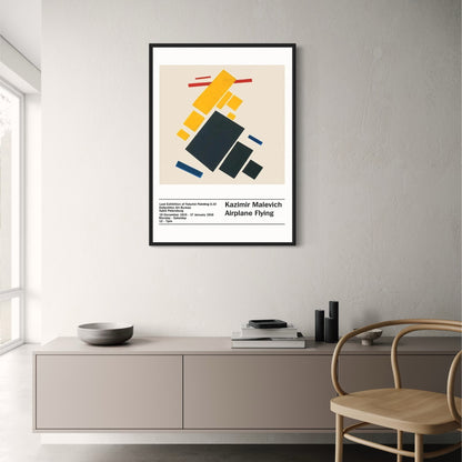 Kazimir Malevich | Airplane Flying Poster | Abstract Art | Modern Wall Decor | Visual Artwork for Home