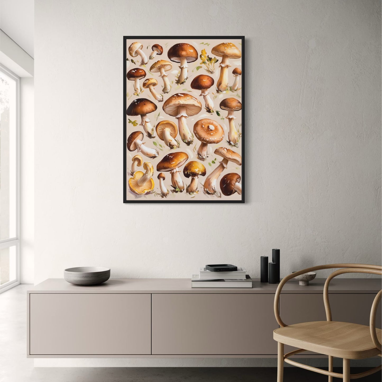Diverse Mushroom Species | Nature Wall Art | Illustrated Funghi Poster for Home Décor | Botanical Artwork | Colorful Mushroom Collection