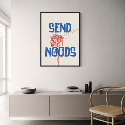 Vintage Keuken | Stuur Noodles | Retro Voedsel Kunst
