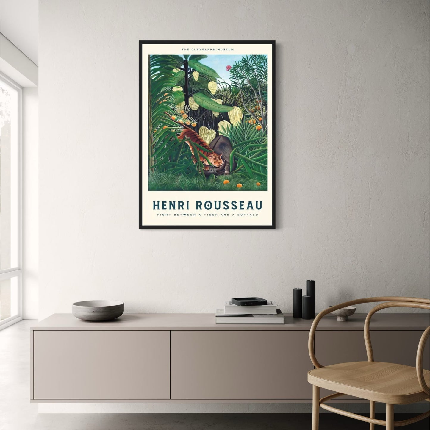 Henri Rousseau | Gevecht Tussen een Tijger en een Buffel | Klassiek Wilde Dieren Tafereel