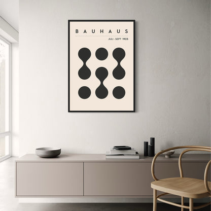 Bauhaus-Punktmuster-Kunst | Punkt-zu-Punkt-Design | Modernes geometrisches Poster | Abstrakte Wanddekoration | Künstlerischer Druck für Zuhause und Büro