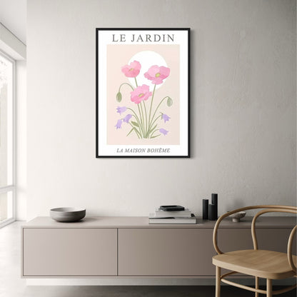 Roze Klaprozen & Paarse Bellenvlinders | Les Fleurs Bloemkunst