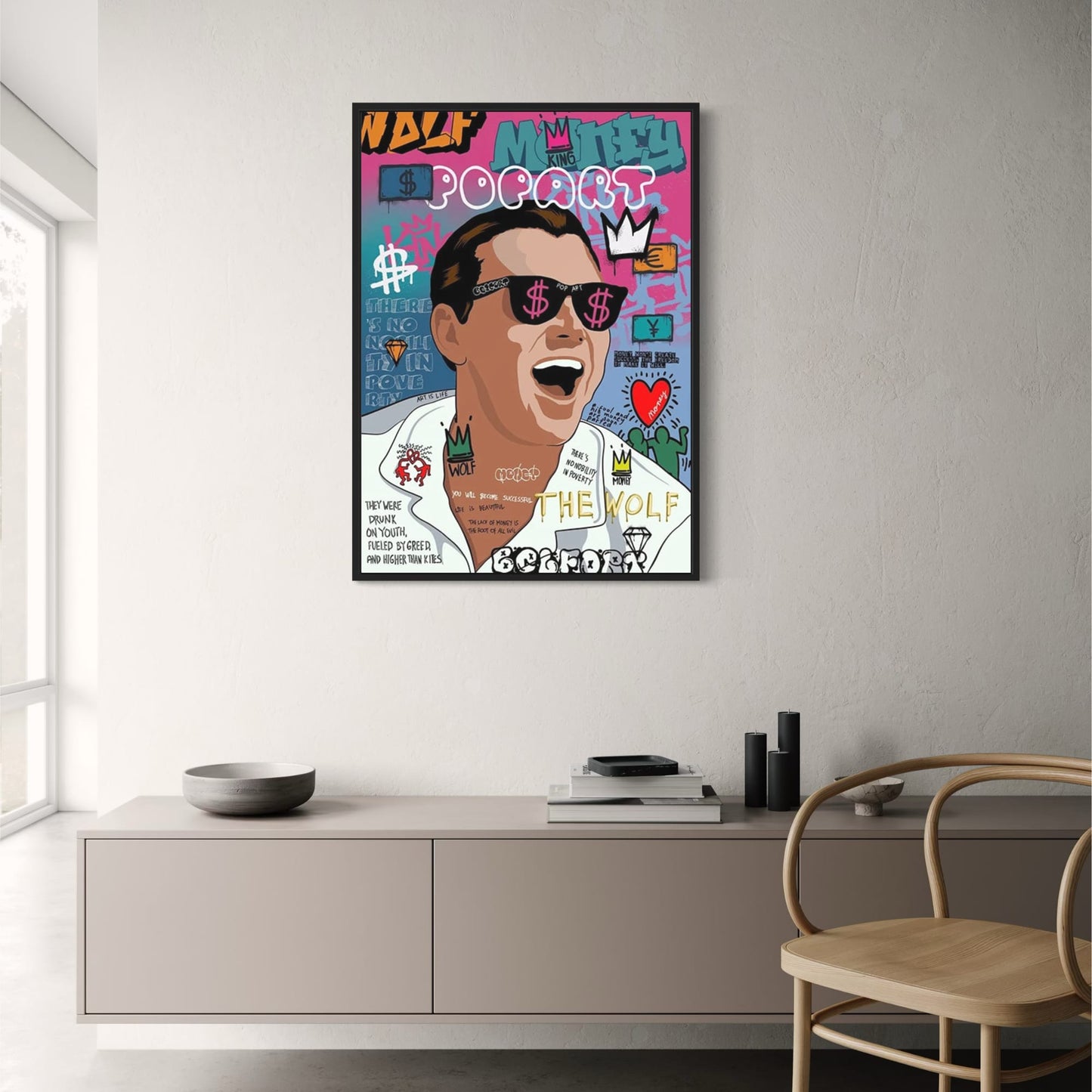 Graffiti-Pop-Artwork | Scarface Mona Lisa Street Poster | Abstrakte Film-Wandkunst | Wohndekor-Wandbild