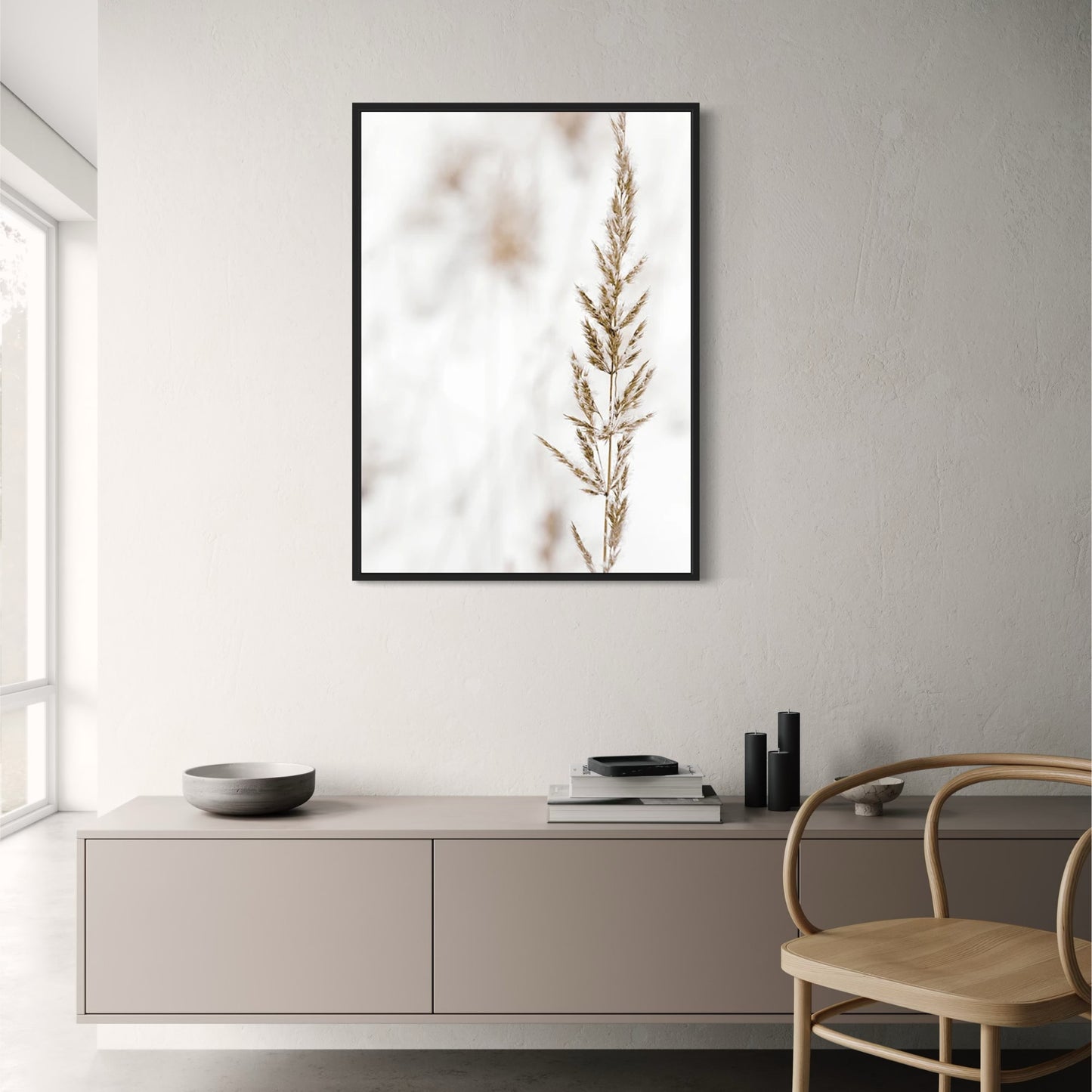 Boho Zarte Stiele | Botanischer Kunstdruck | Minimalistische Wanddekoration | Modernes Blumenposter | Heim- und Bürodekoration