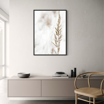Boho Zarte Stiele | Botanischer Kunstdruck | Minimalistische Wanddekoration | Modernes Blumenposter | Heim- und Bürodekoration