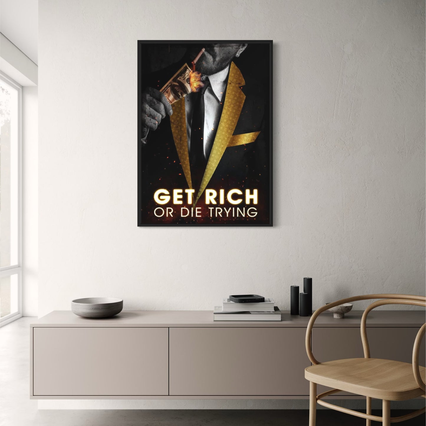 Word Rijk of Sterf Proberend | Motiverende Luxe Kunst
