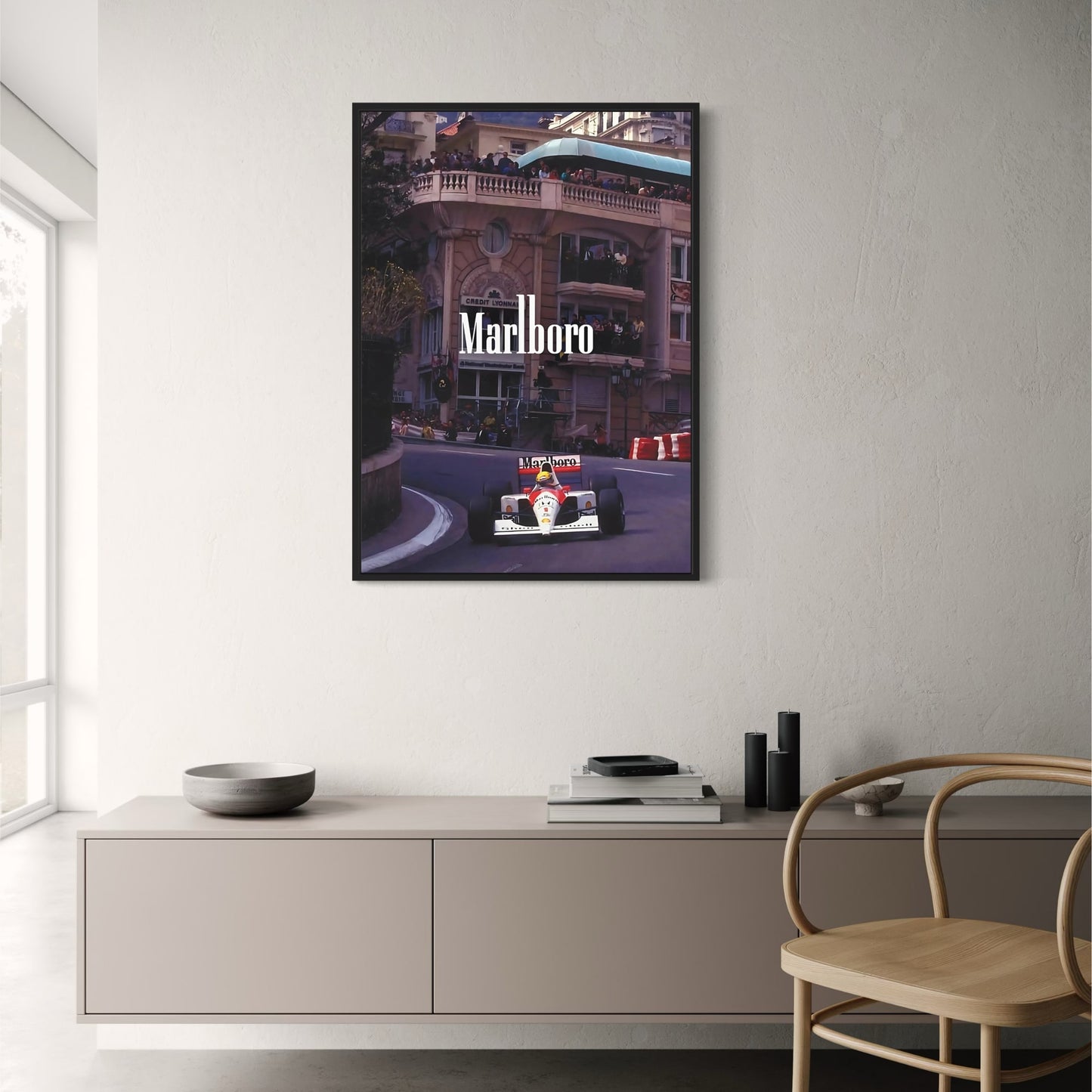 Vintage Formel 1 | Großer Preis von Monaco | F1-Rennplakat | McLaren MP4/8 | Ayrton Senna | Großer Preis von Monaco 1993