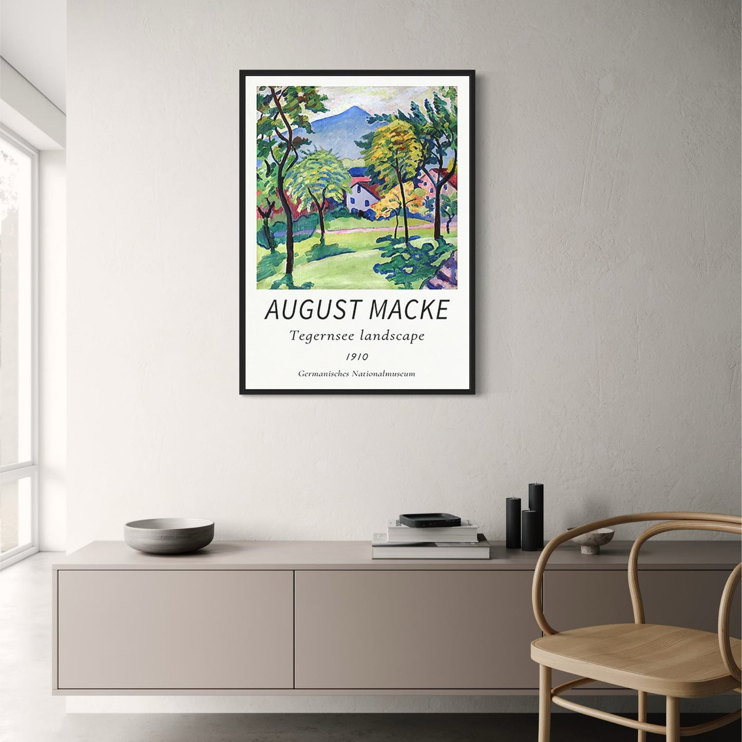 August Mack | Tegernsee Landschaft 1910 | Kunstdruck | Vintage-Kunstwerk-Poster | Wanddekoration | Malerische Natur | Impressionistische Landschaft | Wohndekor-Poster