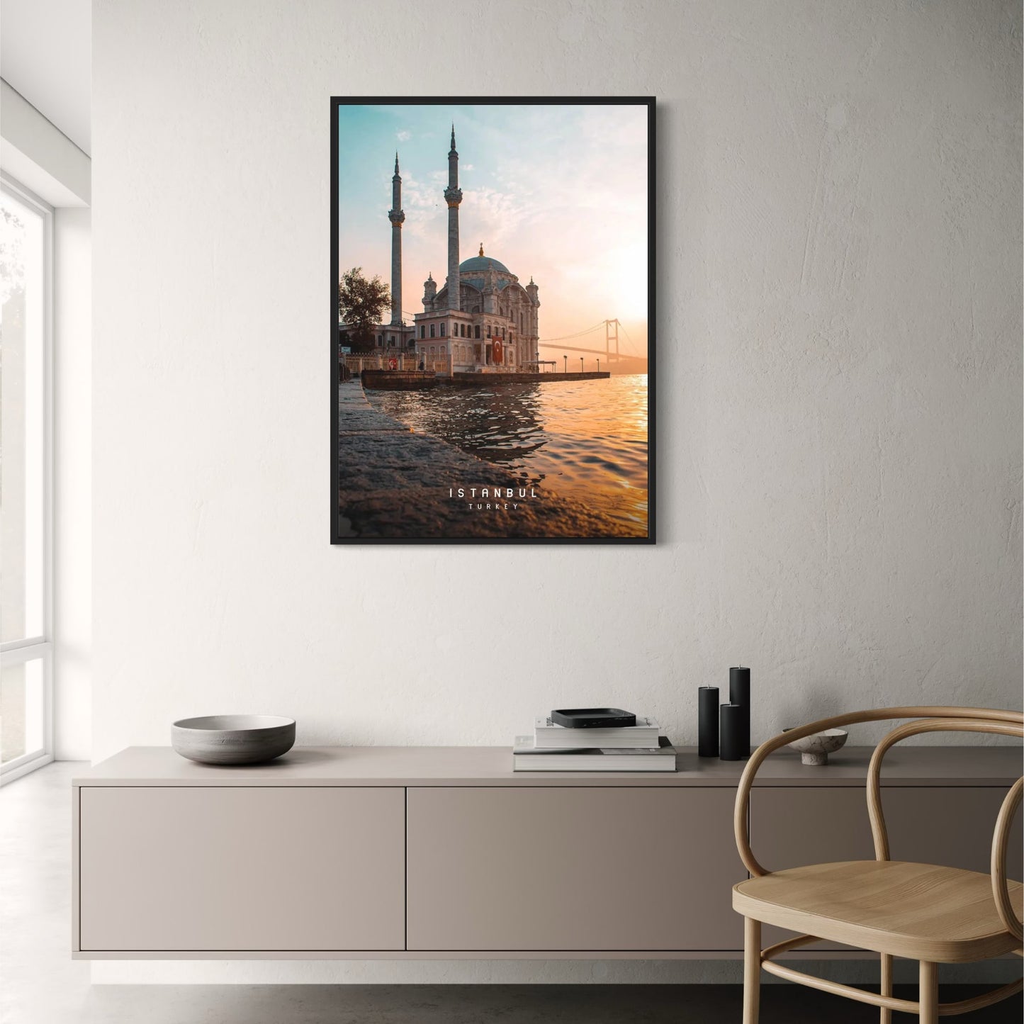 Ortaköy-Moschee | Istanbul | Konstantinopel | Türkei | Berühmte Moschee am Bosporus | Entdecken Sie das türkische Erbe mit kunstvollen Postern