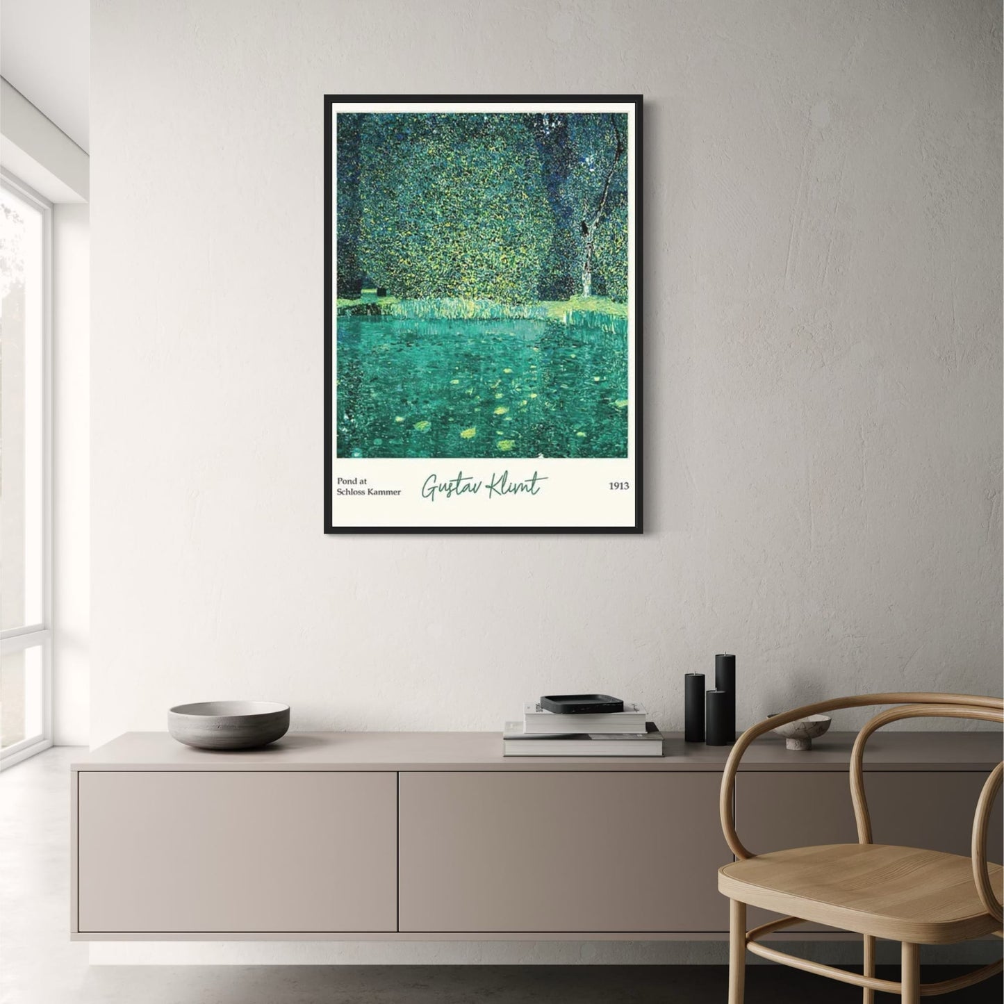 Gustav Klimt Vijver Scene | Attersee Impressionistisch | Levendige Art Nouveau