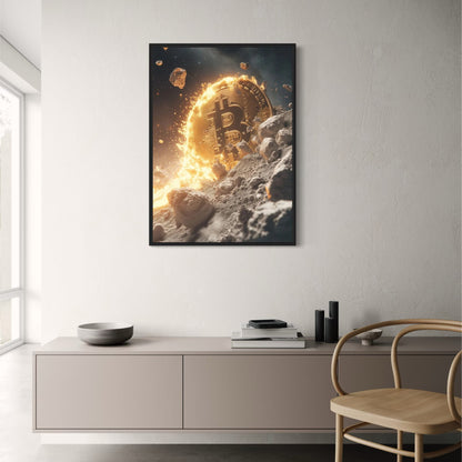 Bitcoin Explosion Poster Krypto Digitale Währung Kunst, Futuristisches Dekor | Wohndekor | Dekorationsposter