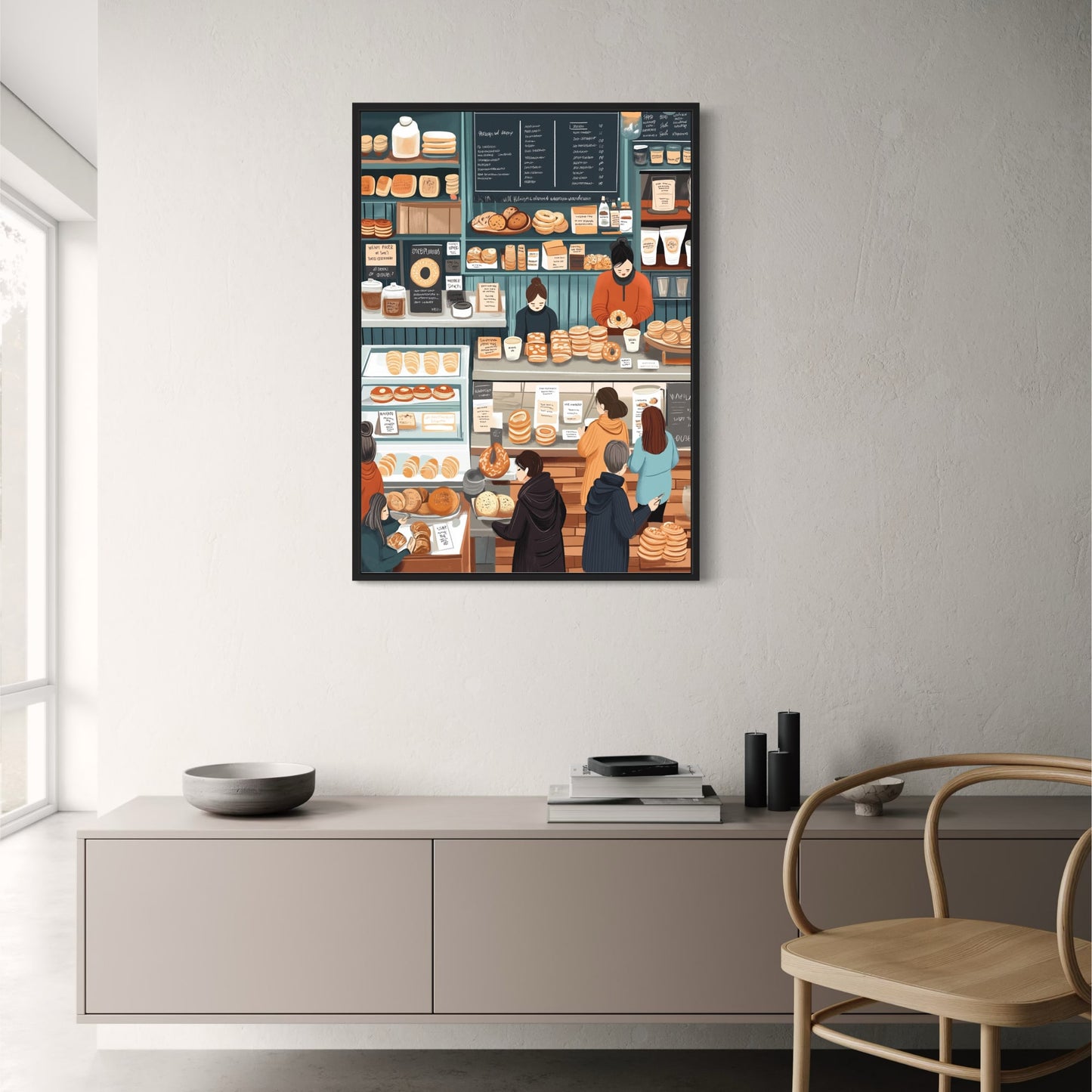 Artisan Bakery Illustration | Warm-Toned Breads & Pastries