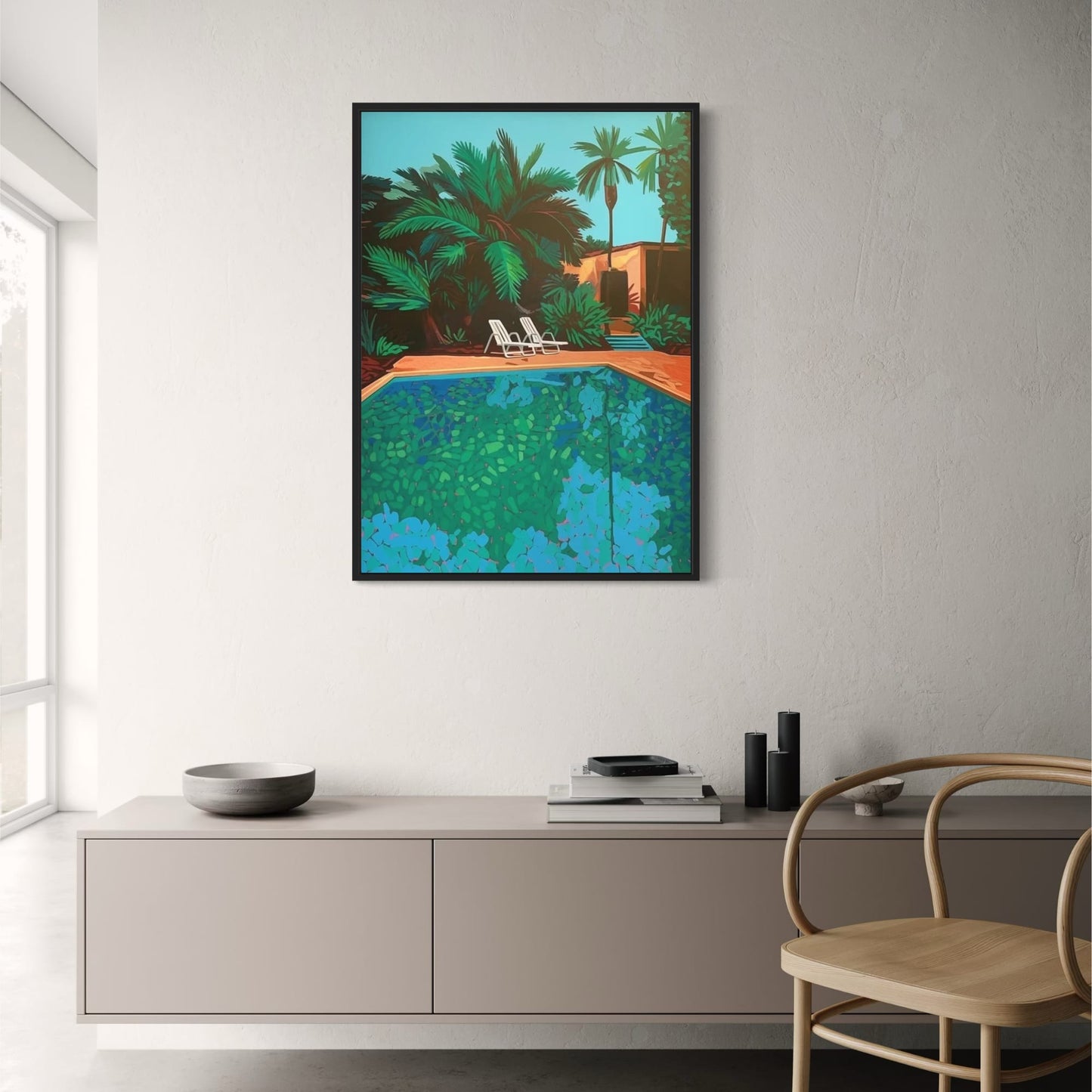 Retro Vaporwave Poster | Hiroshi Nagai | Japanischer tropischer Strand | Stadtauto-Kunst auf Leinwand | Wanddekoration
