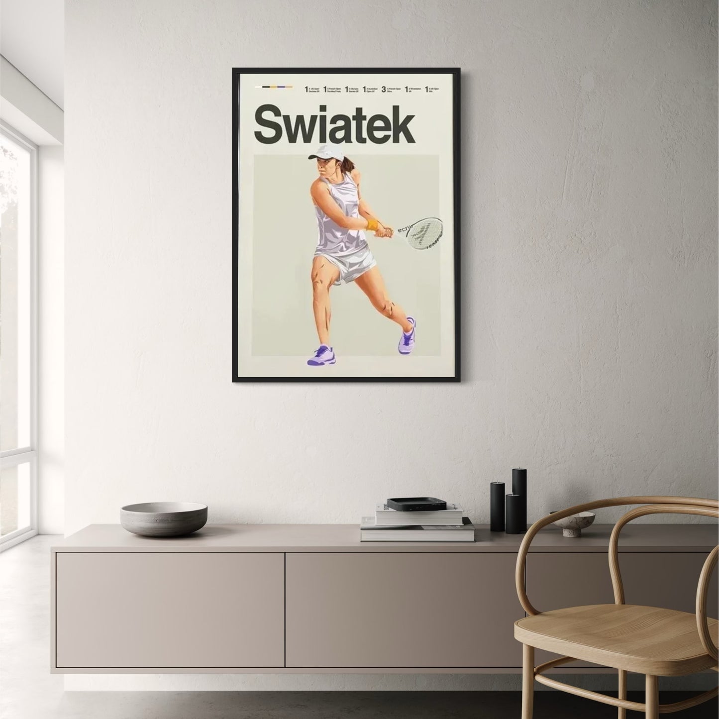 Legends of Tennis Poster | Aesthetic Modern Tennis Art | Iga Swiatek Decor Wall Art