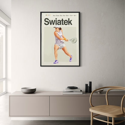 Legends of Tennis Poster | Aesthetic Modern Tennis Art | Iga Swiatek Decor Wall Art