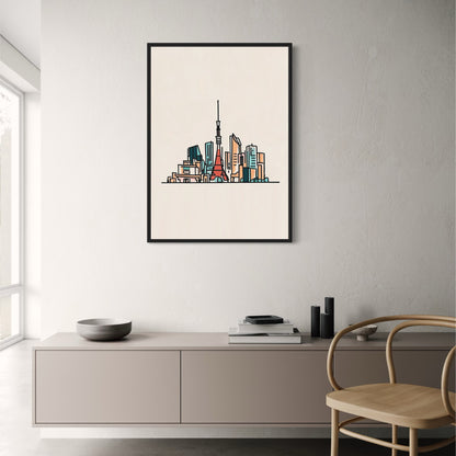 Tokyo Minimalist Skyline | Modern Cityscape