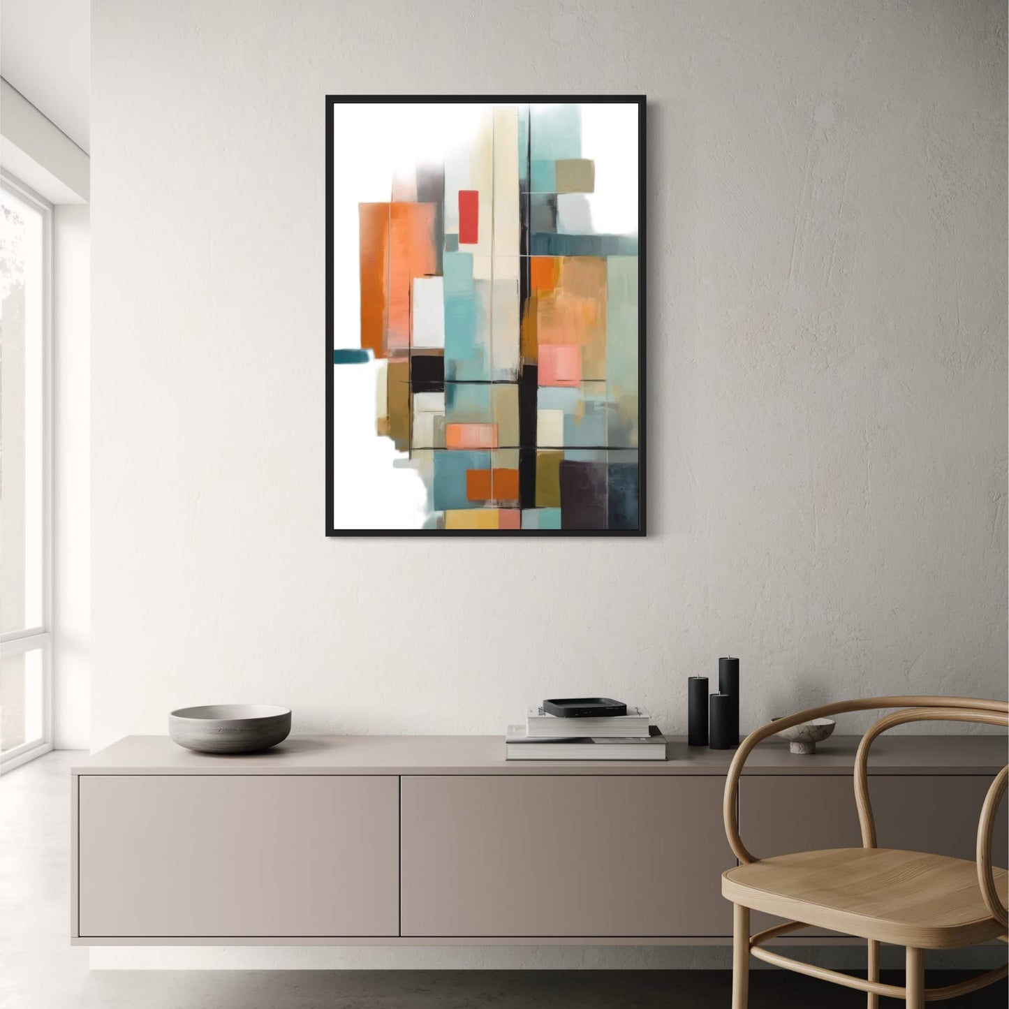 Abstrakte geometrische Würfelkunst | Modernes 3D-Tiefendesign | Wanddekoration | Poster