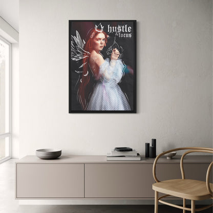 Hustle en Focus | Motiverende Typografie | Modern Kantoor Decor
