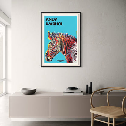 Andy Warhol | Grevy's Zebra 1983 Poster | Pop Art Wildlife | Colorful Animal Wall Decor | Artwork for Home & Garden