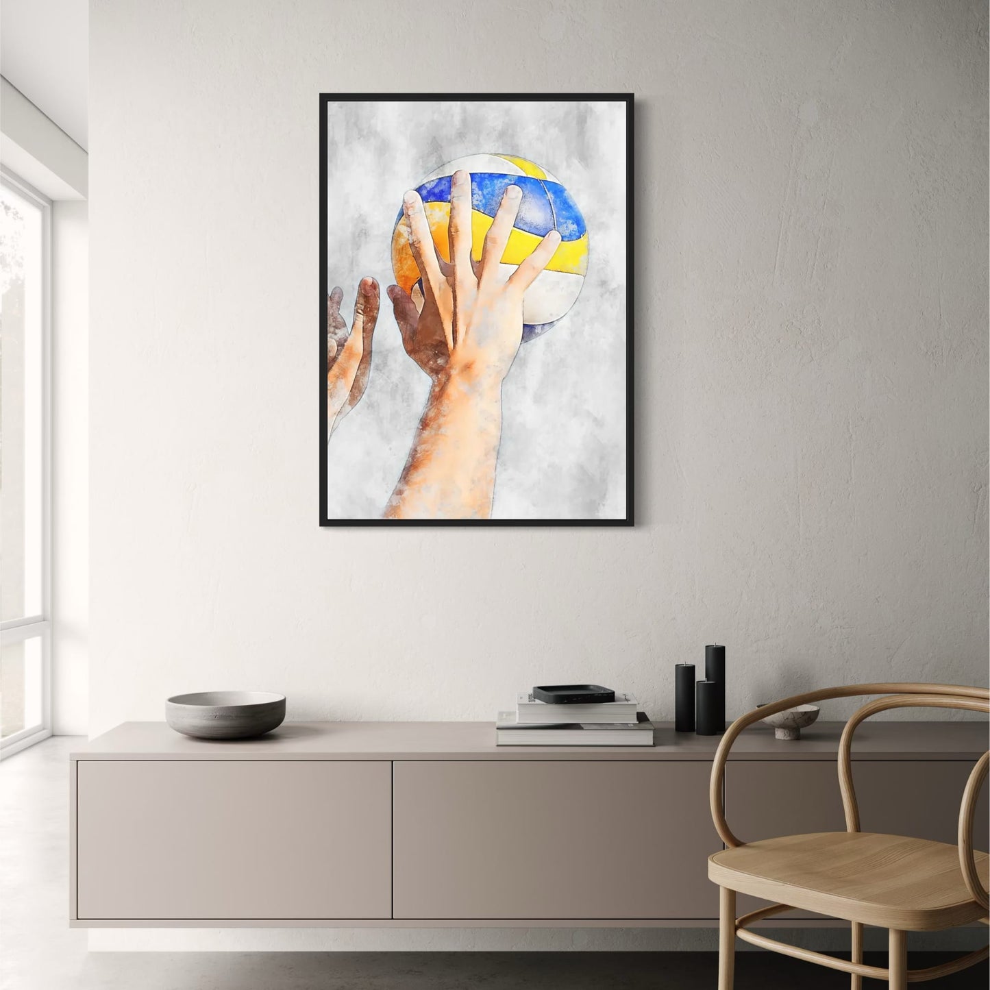 Volleyball Poster | Beach Volleyball Art | Spirit of Sport | Passion & Perseverance Tribute | Sports Themed Wall Decor