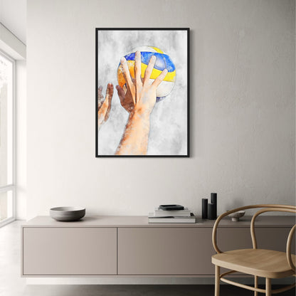Volleyball Poster | Beach Volleyball Art | Spirit of Sport | Passion & Perseverance Tribute | Sports Themed Wall Decor