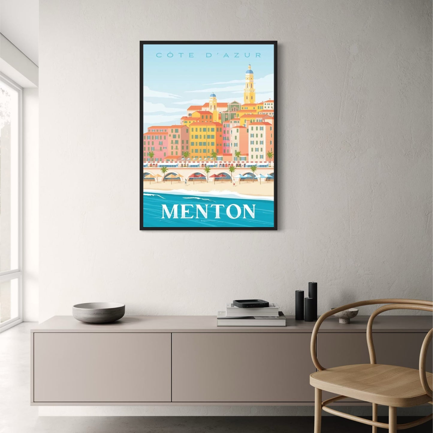 Iconic Destinations Poster | The Beauty of Menton, France | Scenic Wall Art | Stunning Coastal Landscape Decor | Inspirational Travel Print