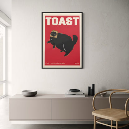 Vintage Grote Kat Keuken Kunst | Rode Toast