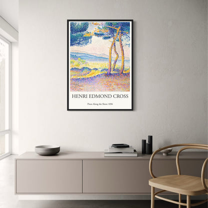 Henri Edmond Cross Poster | Pines Along the Shore | Vintage Landscape Art | 1896 Impressionist Artwork | Coastal Decor