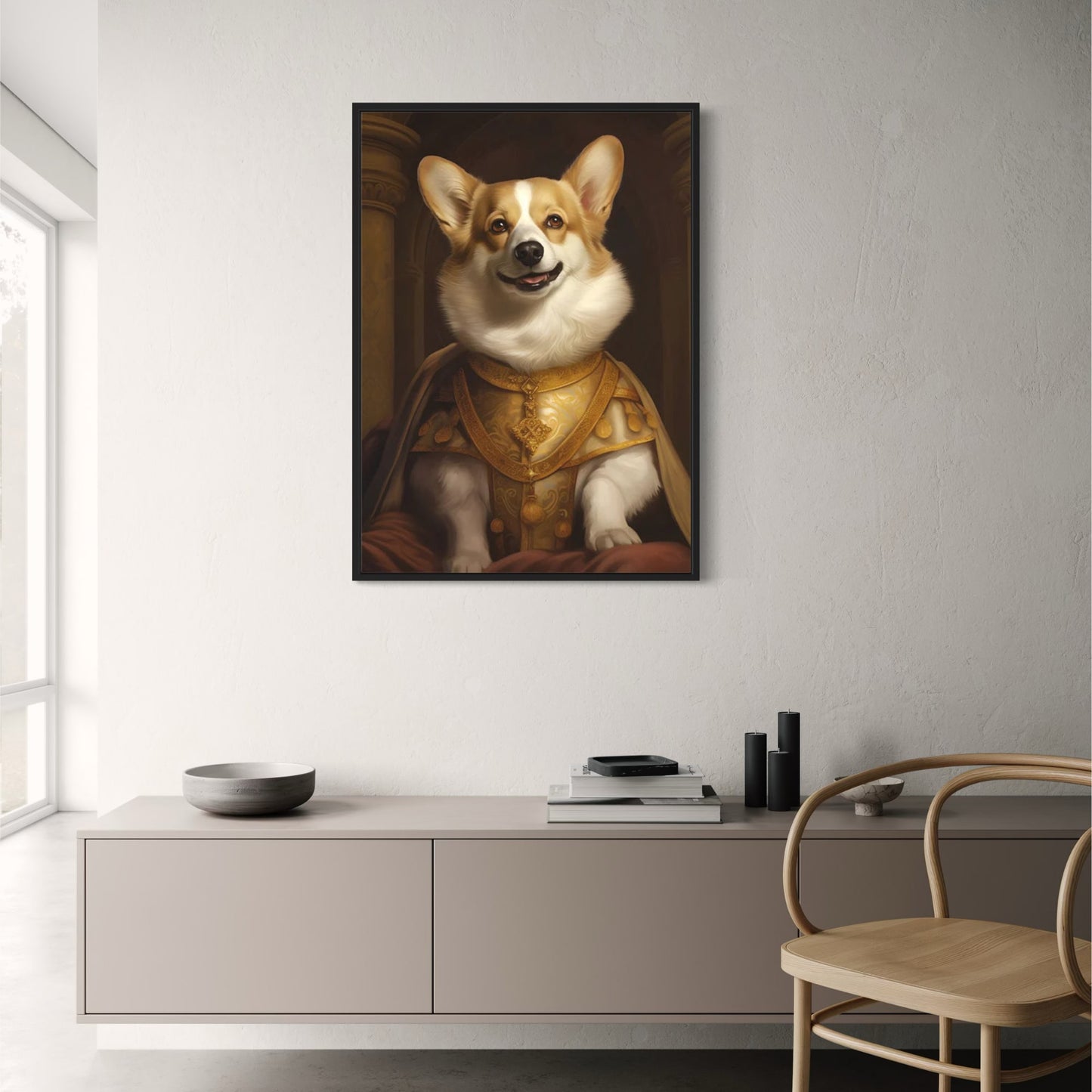 Corgi-Ritter | Das Lächeln des Champions | Fröhlicher Corgi in Rüstung