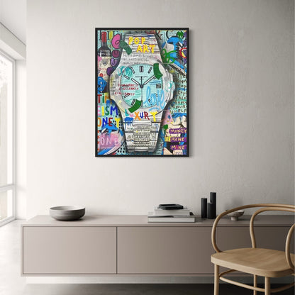 Graffiti Timepiece Poster | Inspired by Patek Philippe Nautilus | Tiffany & Co Artwork | Unique Home Decor Wall Art