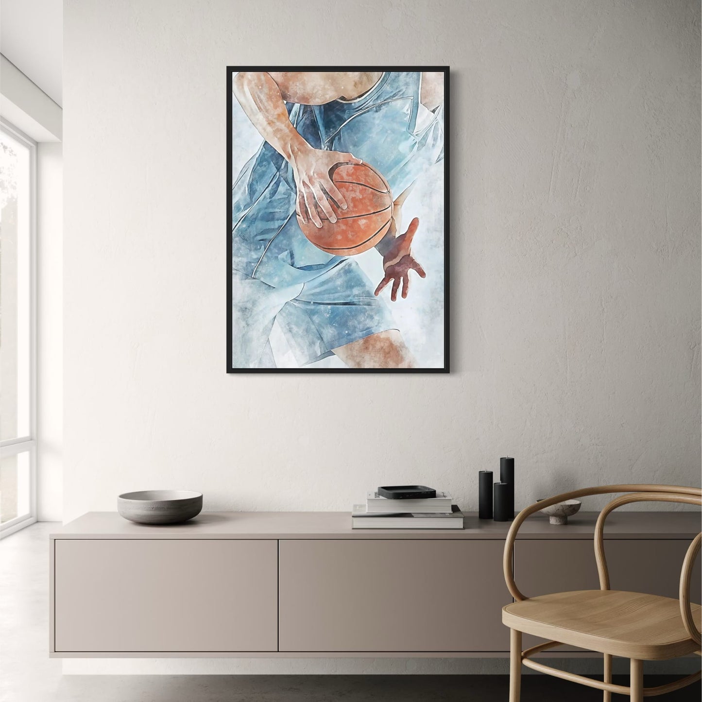 Basketball-Poster | NBA-Sportgeist | Hommage an Leidenschaft und Ausdauer | Inspirierende Wandkunst
