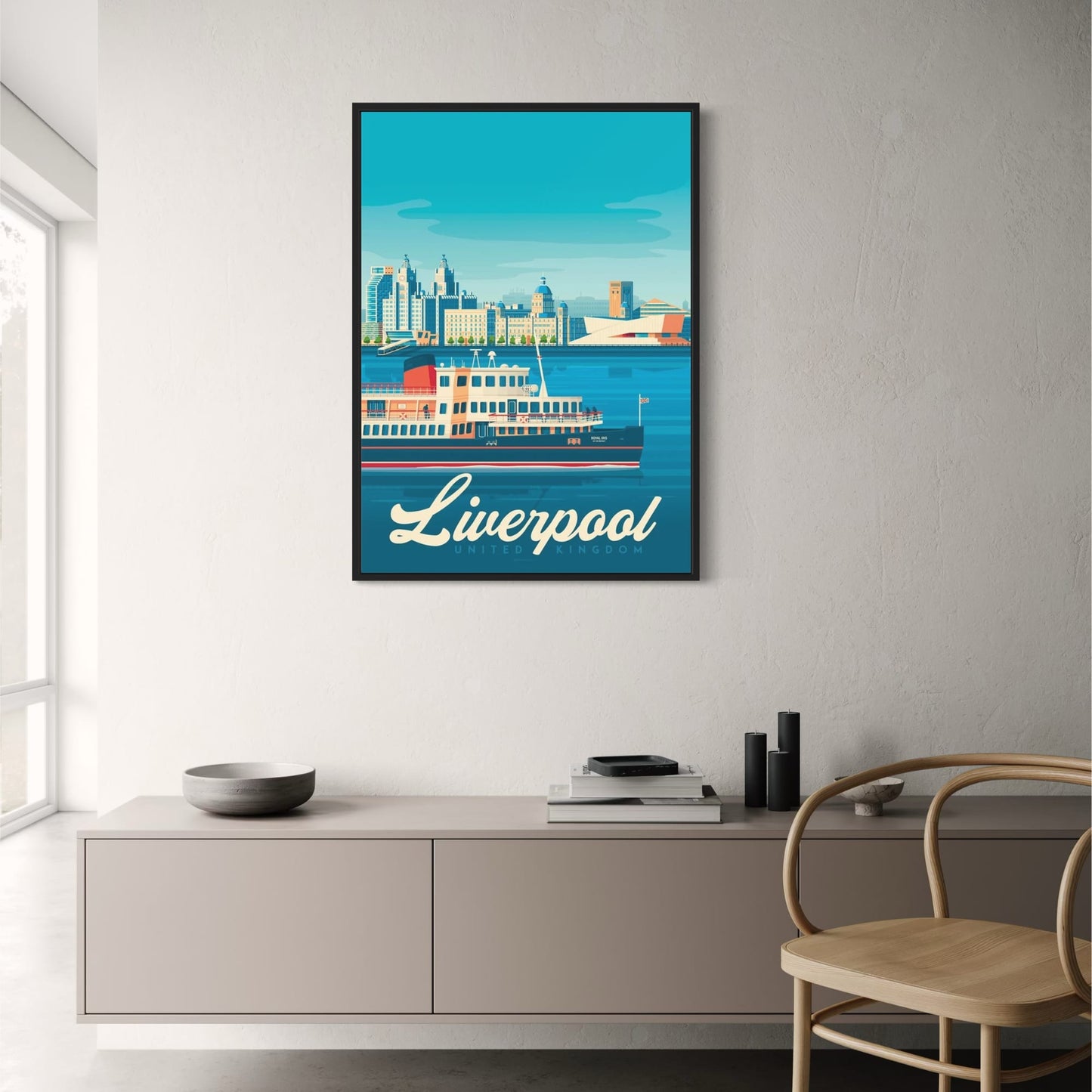 Iconic Liverpool | United Kingdom Travel Poster | Beautiful Landmarks | Home Decor Artwork | Cityscape Print | Wall Art Display