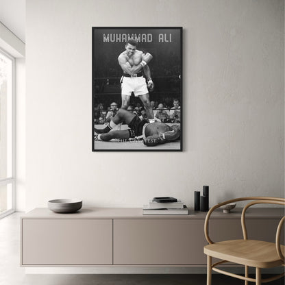 Muhammad Ali Boxplakat „The Greatest Knockout“, ikonische Wandkunst