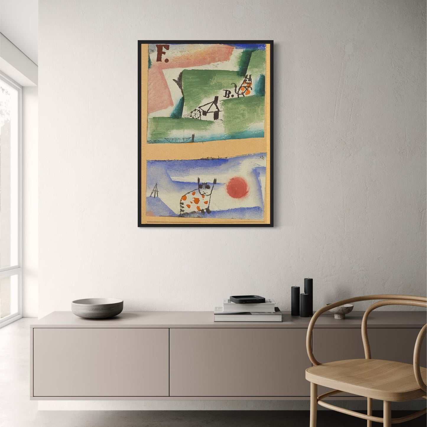 Tomcat's Turf von Paul Klee | Abstrakte Katze | Leuchtende Farben