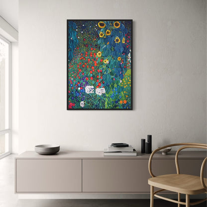 Gustav Klimt | Boerderij Tuin met Zonnebloemen | Impressionistisch Floraal