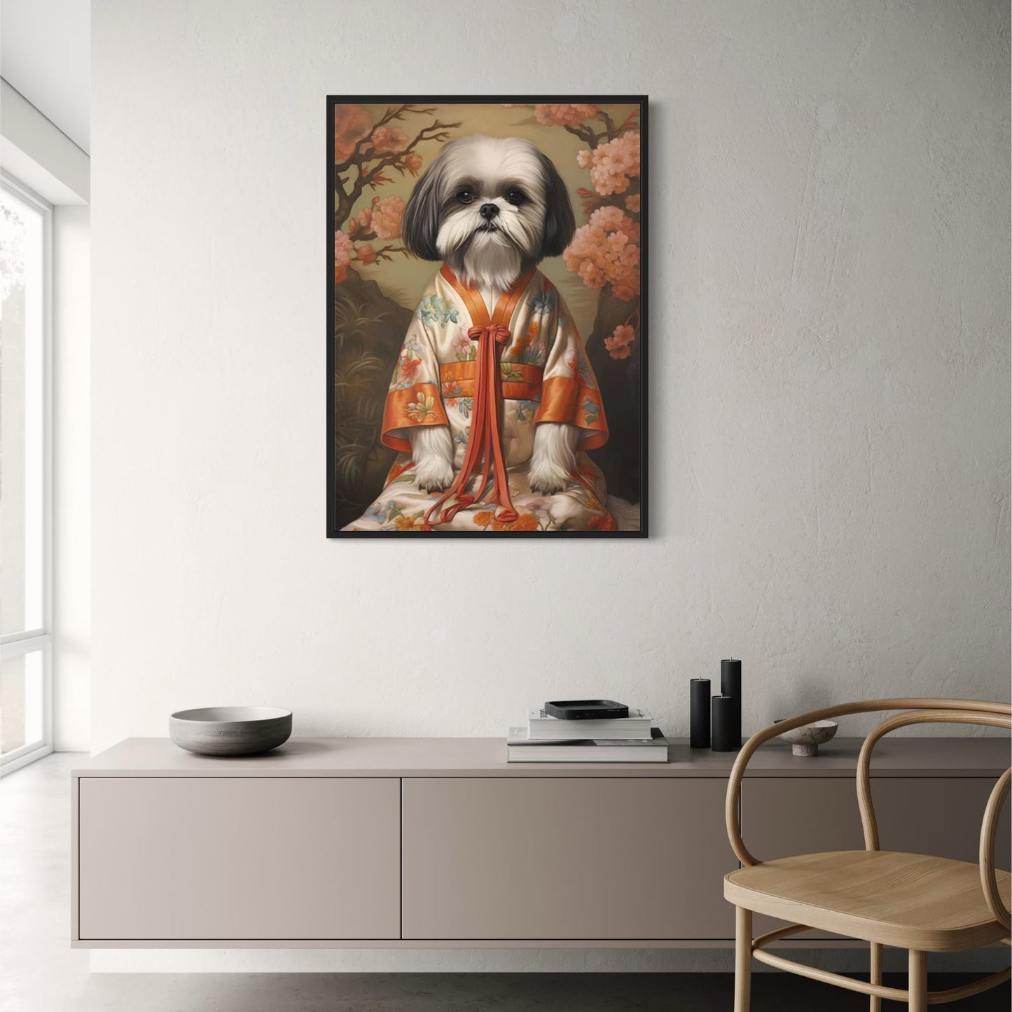 Shih-Tzu-Kunst | Östliche Eleganz | Prachtvolles Wandteppichdesign