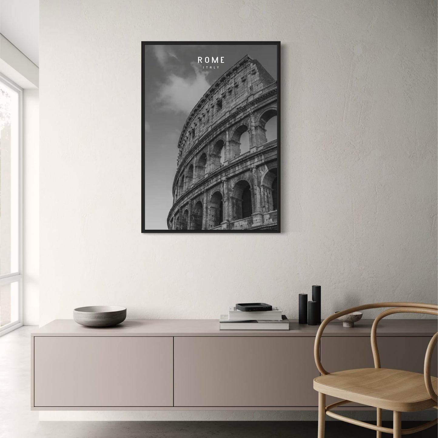 Kolosseum | Rom | Italien | Blick auf die beständige Ikone | Monochrome Majestät | Zeitlose Rom-Poster