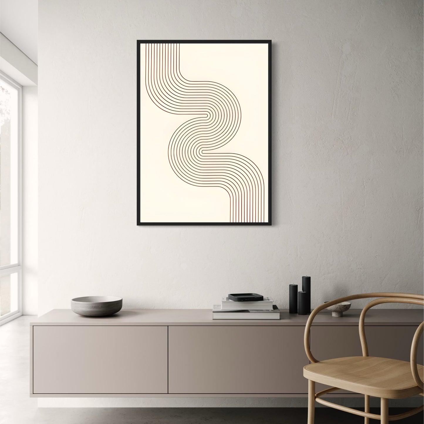 Monochrome Meereswellen | Moderne Küstenlandschaft