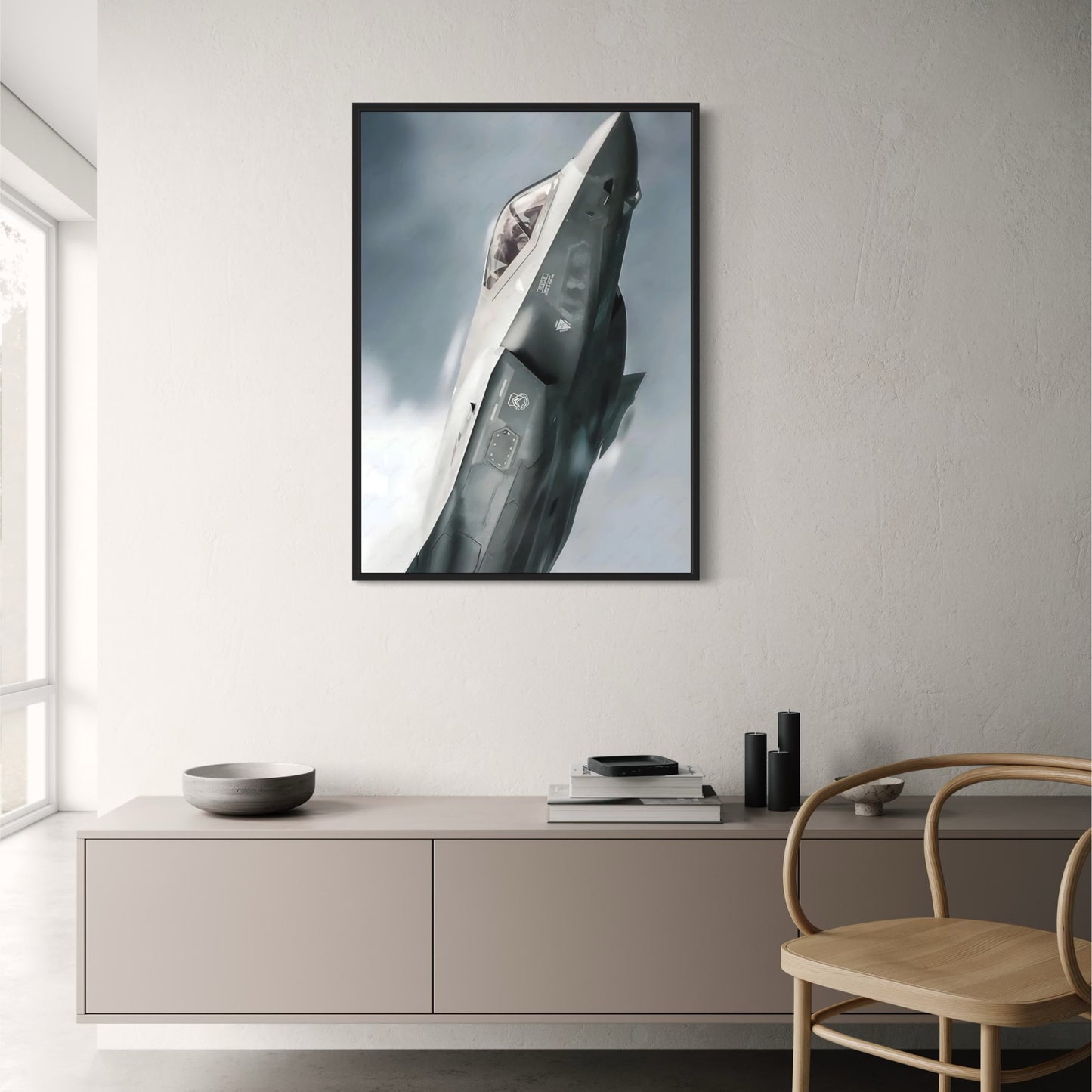F22 Kampfjet-Poster | Coole Wandkunst | Wasserfester Druck | Ästhetisches Dekor für Schlafzimmer & Bar | Klebrige Heimdekoration