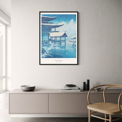 Hasui Kawase | Sneeuw op het Meer | Vintage Ukiyo-e Winterlandschap