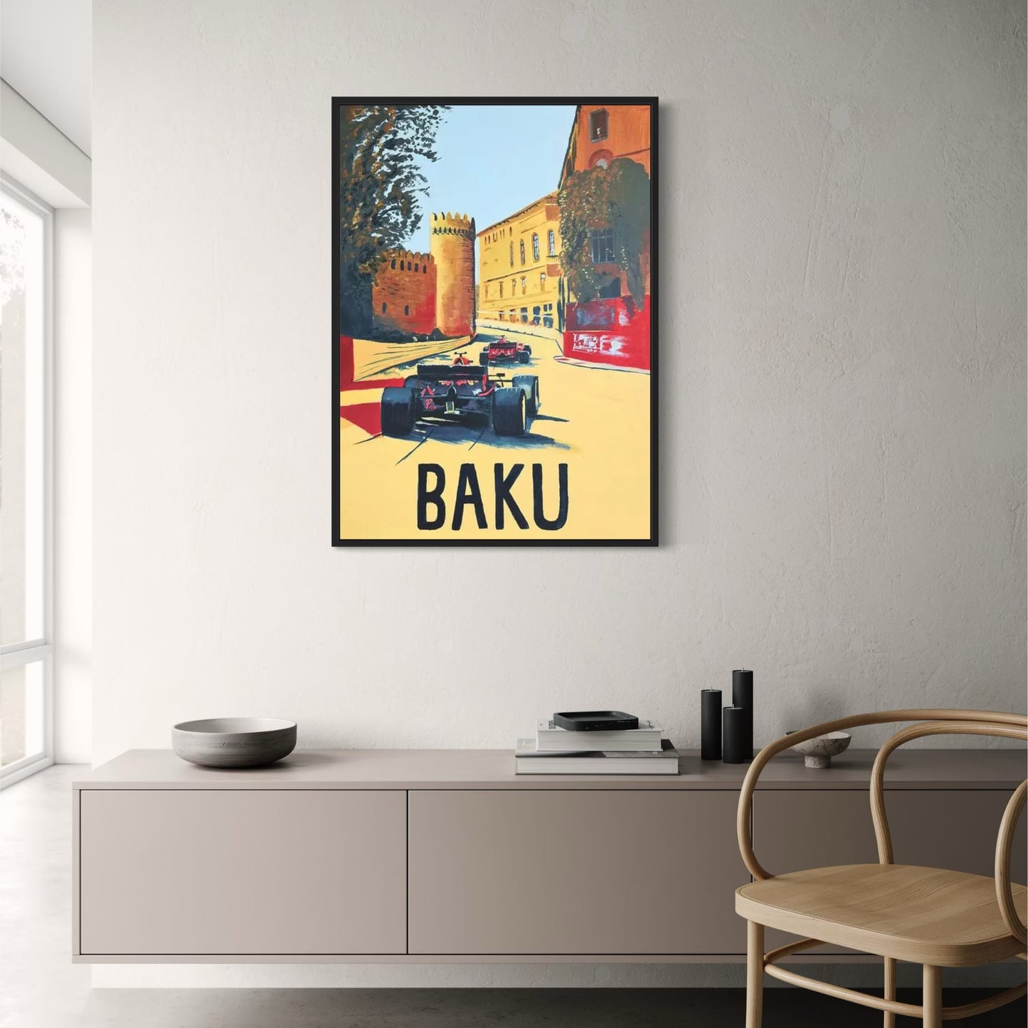 F1-Renn-Nervenkitzel | Großer Preis von Baku 2022 | Aufregendes Formel-1-Poster | Motorsport-Event-Dekor