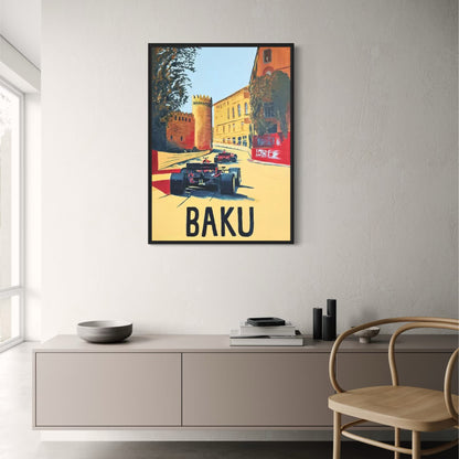 F1-Renn-Nervenkitzel | Großer Preis von Baku 2022 | Aufregendes Formel-1-Poster | Motorsport-Event-Dekor
