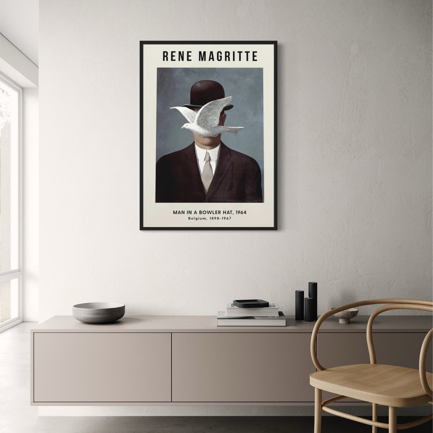 René Magritte | Man in een Bolhoed | Surrealistisch Kunstwerk