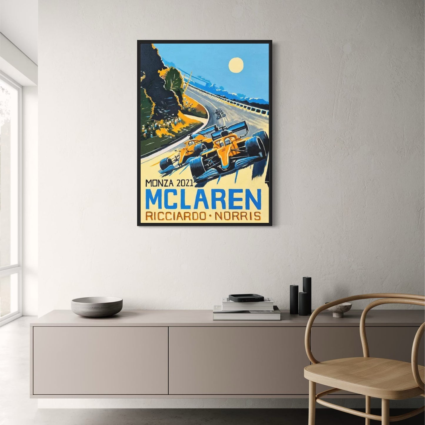 McLaren F1 Poster | Ricciardo & Norris | Sieg in Monza 2021 | Ikonische Formel 1 Momente