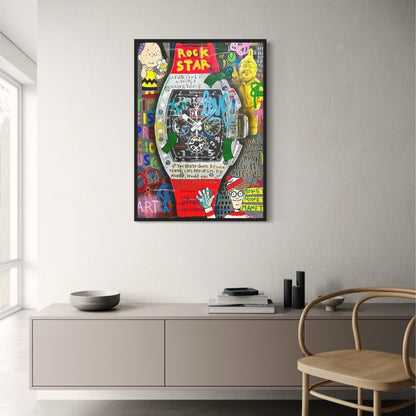 Graffiti Style Red Richard Mille Timepiece Poster | Artistic Wall Decor | Modern Urban Art