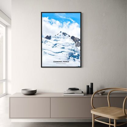 Glistening Ice Formations Poster | Chamonix, France | Winter Wonderland Scenery | Home Decor Artwork